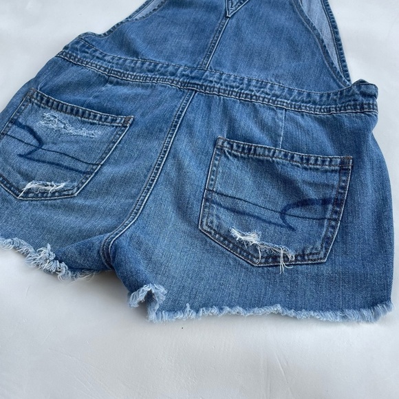 American Eagle Outfitters Women's Destroyed Distressed Shortalls SIZE Small - Picture 8 of 8